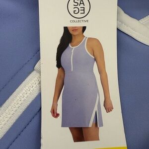 Sadie & Sage Lavender and White Athletic Tank Dress